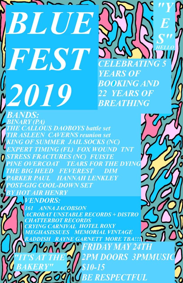 poster for Blue Fest 2019 with artist lineup.