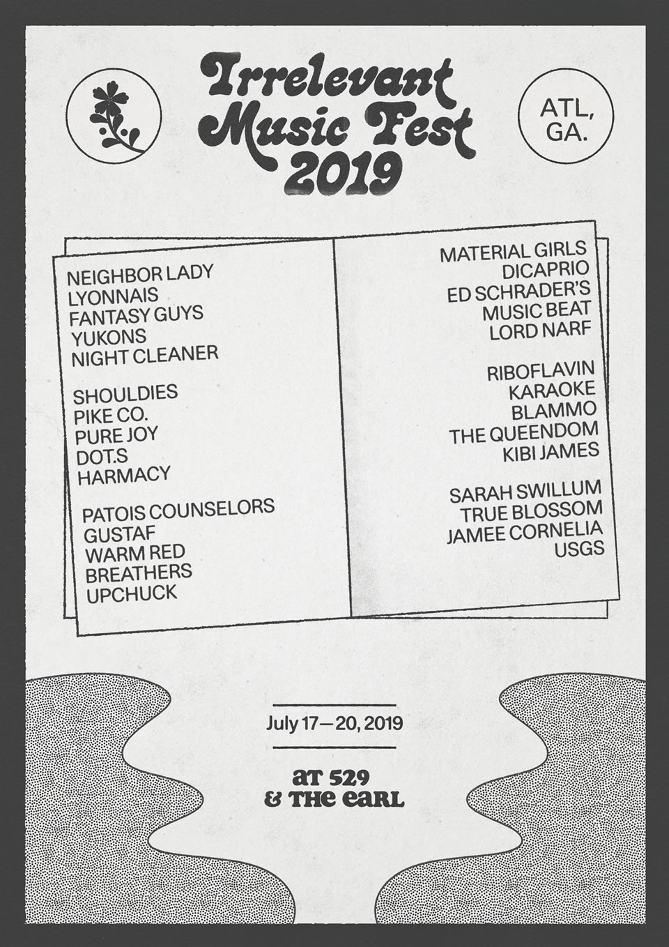 Irrelevant Music Fest poster designed by  Jansen Cumbie.