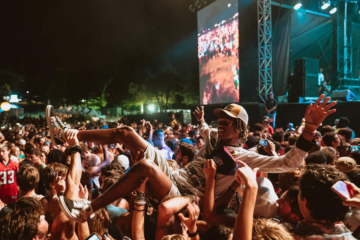 kid crowd surfing at Music Midtown