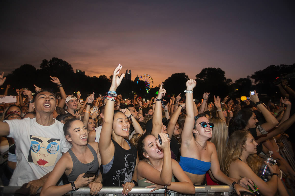 Young festival goers enjoying Music Midtown