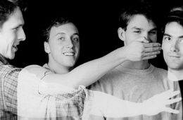 members of Love Tractor shot in black and white
