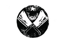 Dead Meat logo featuring two interlocked meat cleavers