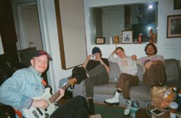 members of the band KITS! hanging out at Standard Electric Recorders Co.