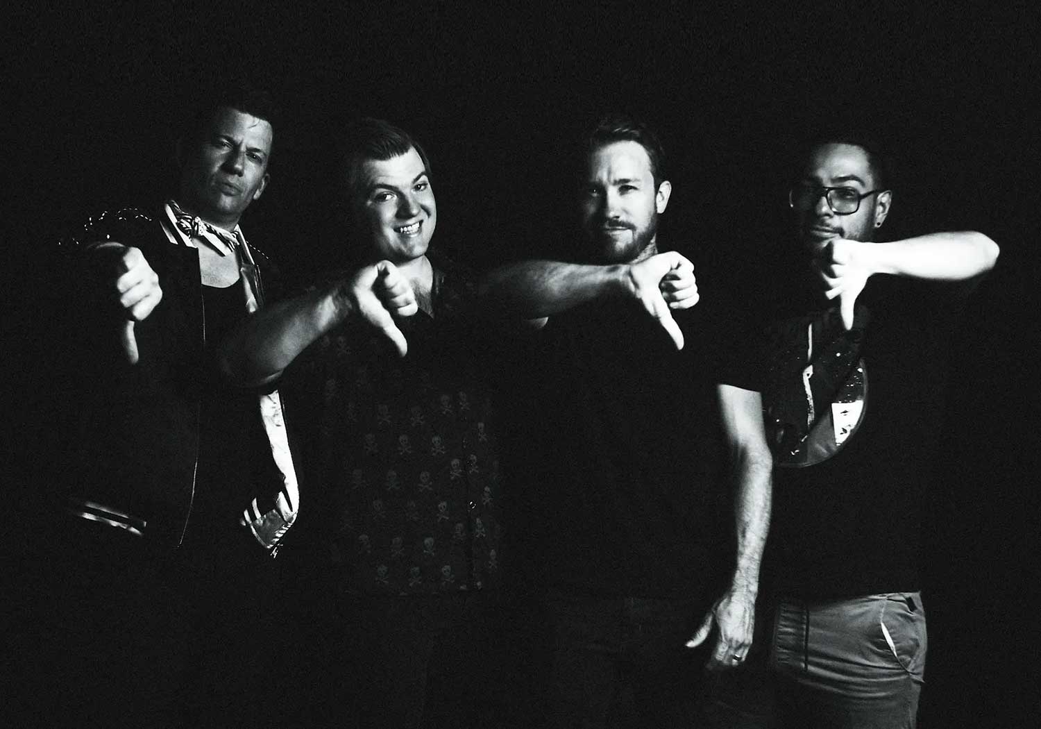 black and white press photo of the Atlanta band The Lobotomy Party shot by Kris Sampson