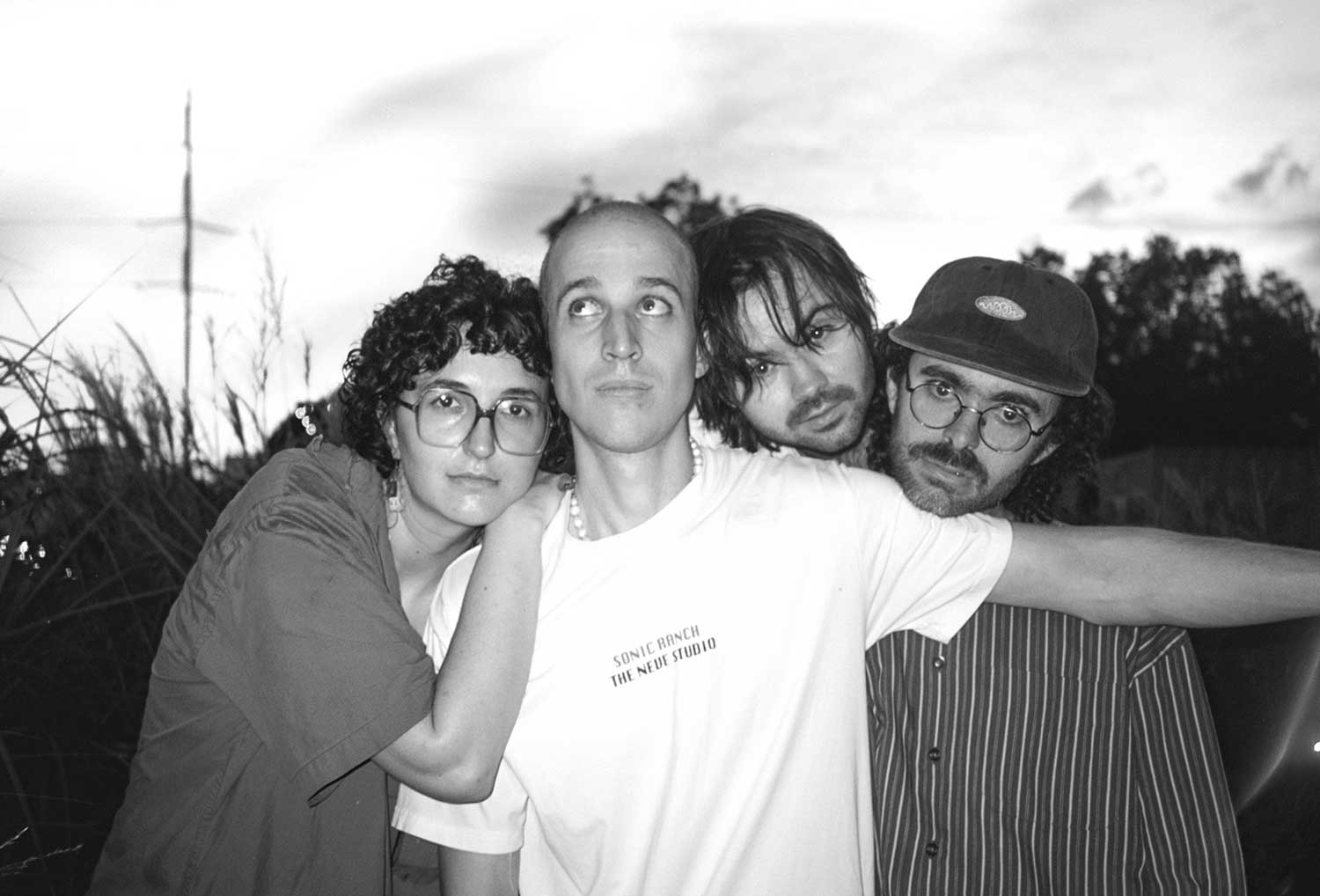 black and white photo of the Atlanta band Safety Switch shot by Melissa Chilson